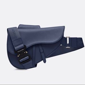 2019 Dior Men’s Grained Blue Calfskin Shoulder Bag